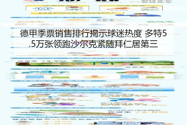 德甲季票销售排行揭示球迷热度 多特5.5万张领跑沙尔克紧随拜仁居第三